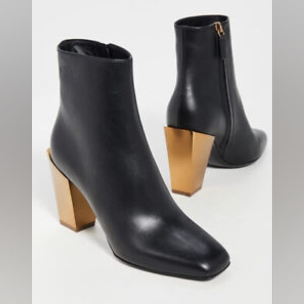 Salvatore FerragamoTeti Metallic-Heel Leather Ankle Boots Sz 7C New!!